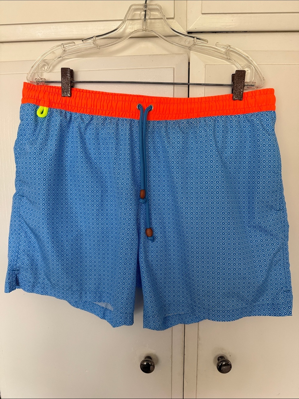 Gilli Light Blue Swim Trunks with Bright Orange Waistband